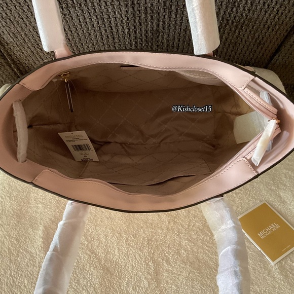 FINAL PRICE‼️ NWT Michael Kors Carmen Large NS Tote Dark Powder Blush - Picture 15 of 17